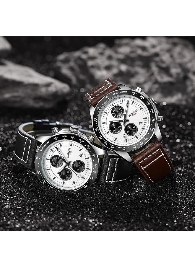 NIBOSI - Men Watch Analog Quartz Wrist Watch For Men Business Waterproof Blue Diamond Casual Boy Watch With Stainless Steel Strap Day Date - Image 1