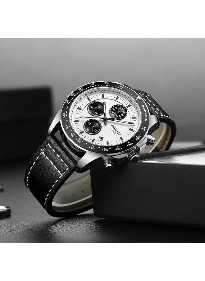 NIBOSI - Men Watch Analog Quartz Wrist Watch For Men Business Waterproof Blue Diamond Casual Boy Watch With Stainless Steel Strap Day Date - Image 1