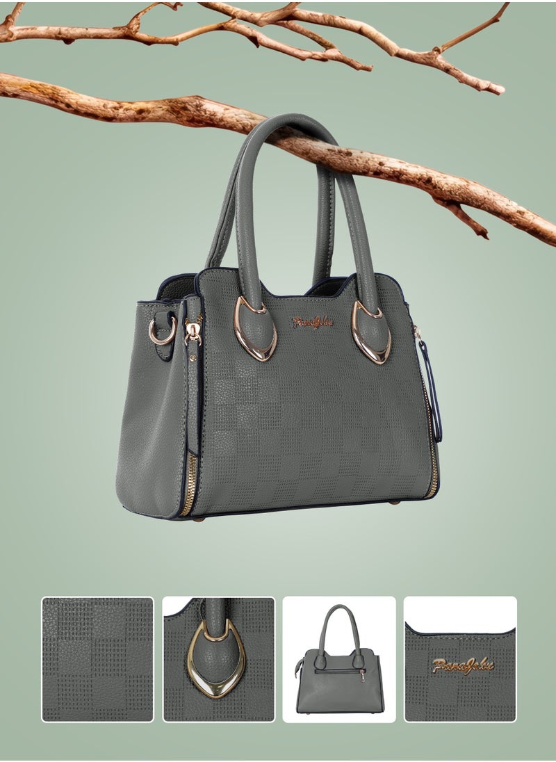PARAJOHN Fashionable Ladies Top handle Bags Handbags for women Shoulder Crossbody bag Grey  - Image 5