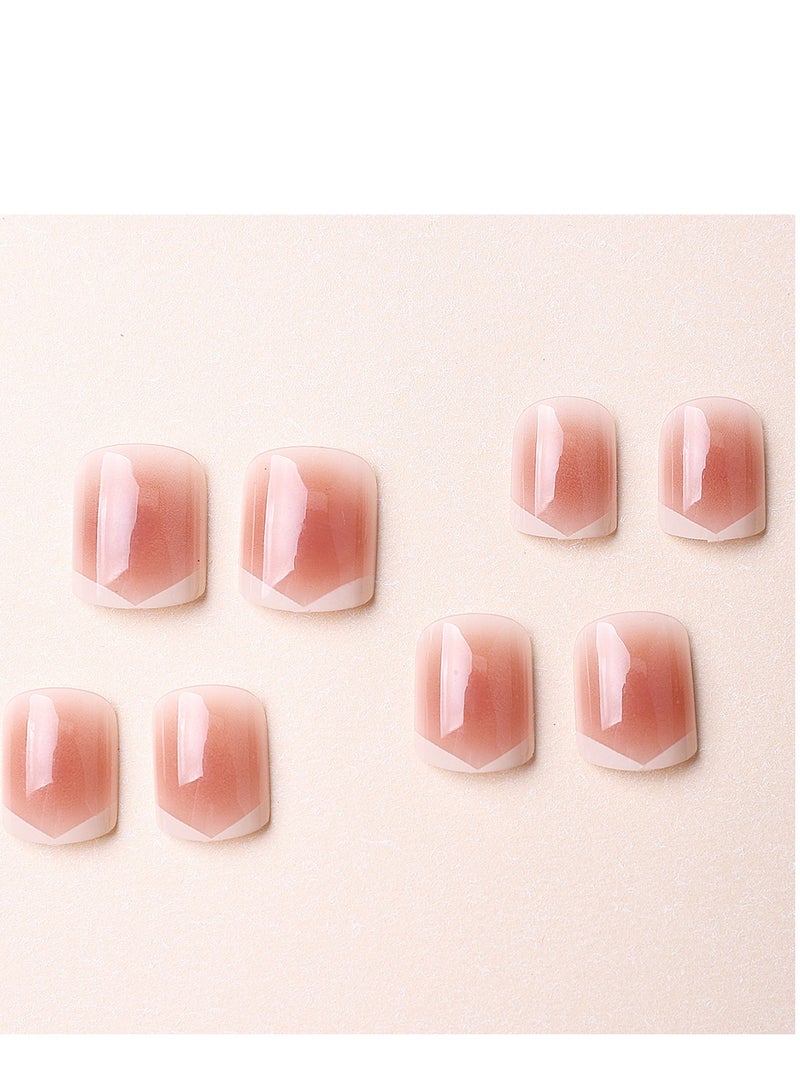 Maffick 24Pcs French Tip Press on Nails Deluxe Kit with Tweezers & DIY Decor Wheel - Nude Fake Nails with Super-Hold Tabs - Reusable False Nail Manicure Set (No Liquid Glue) - Image 5