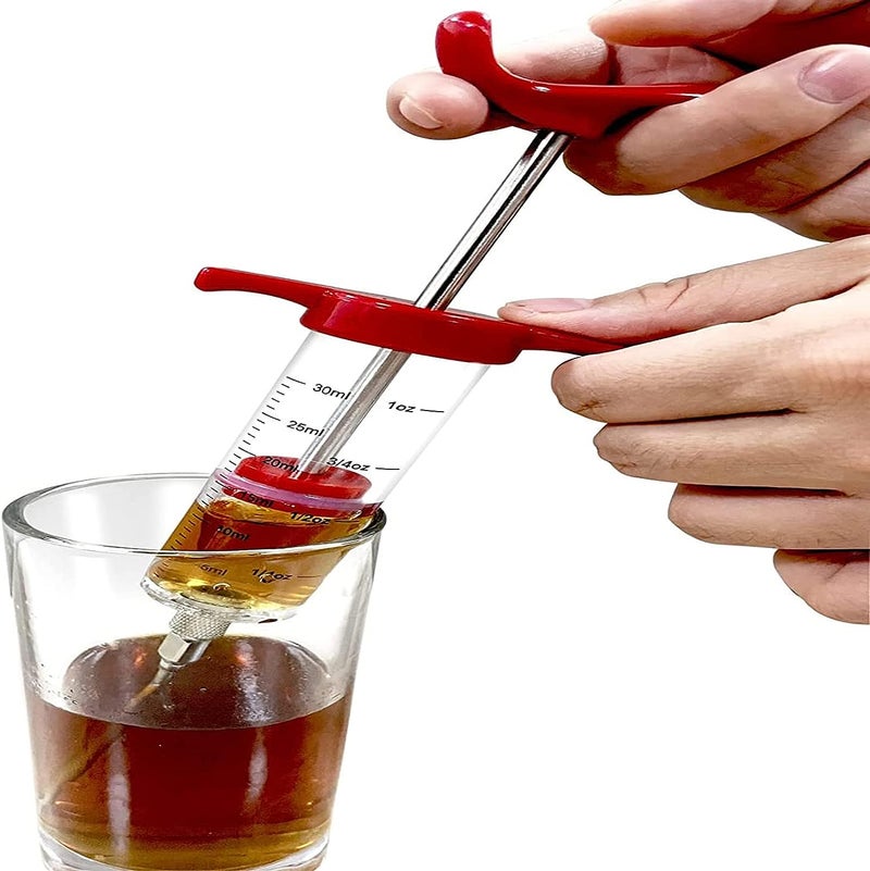 Meat Injector Syringe - 3 Marinade Injector Needles for BBQ Grill, Premium Portable Turkey Injector kit for Smoker,Marinades Injector for Meats With 1oz Large Capacity 1 Brush Easy to Use & Clean Red - Image 5