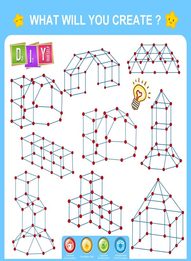 spring flower SpringFlower Fort Building Kit for Kids,STEM Construction Toys, Educational Gift for 3 4 5 6 7 8 9 10 11 12 Years Old Boys and Girls,Ultimate Creative Set for Indoor & Outdoors Activity,100 Pcs - Image 4