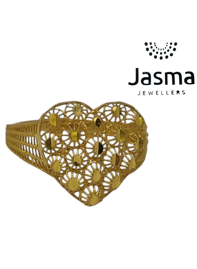 Jasma Jewellers Elegant 22K Pure Gold Women's Ring – Lightweight Floral Design  - Image 1