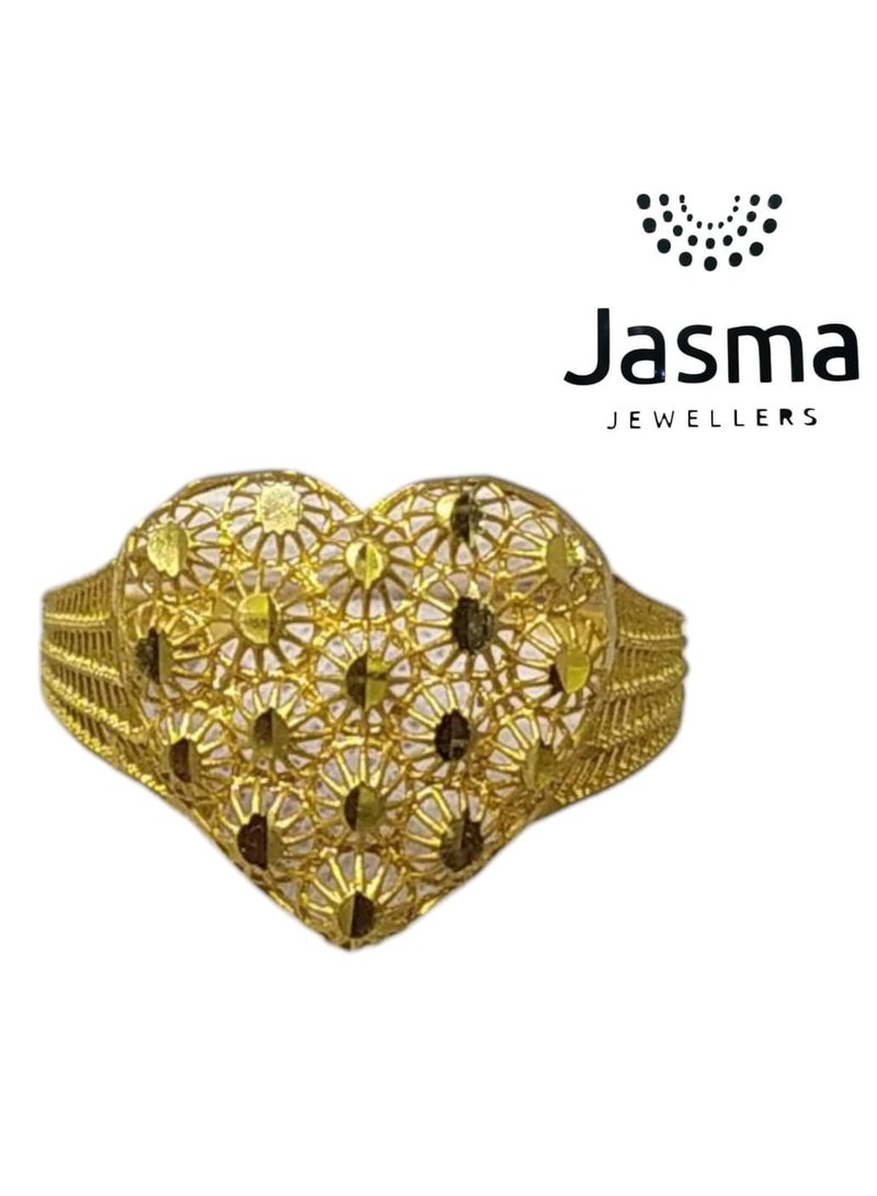 Jasma Jewellers Elegant 22K Pure Gold Women's Ring – Lightweight Floral Design  - Image 4
