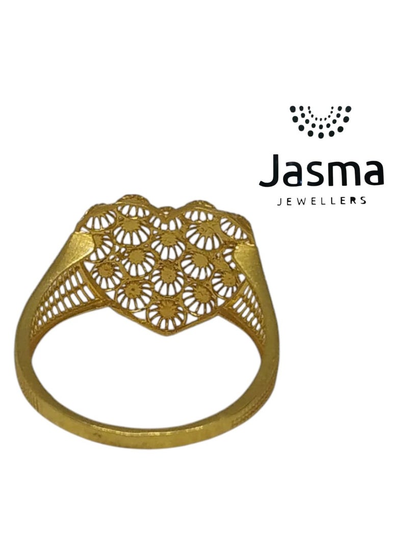 Jasma Jewellers Elegant 22K Pure Gold Women's Ring – Lightweight Floral Design  - Image 3