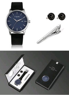 TOMI Elegant Watch Set For Men Wrist Watch And Cufflinks And Tie Clip  - Image 1
