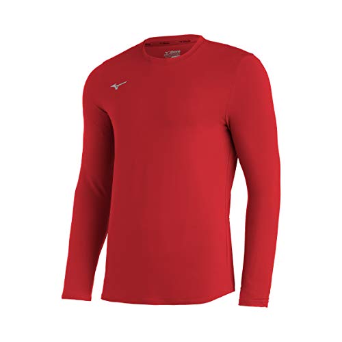 Mizuno Youth Comp Diamond Long sleeve Crew, Red, Large - Image 5