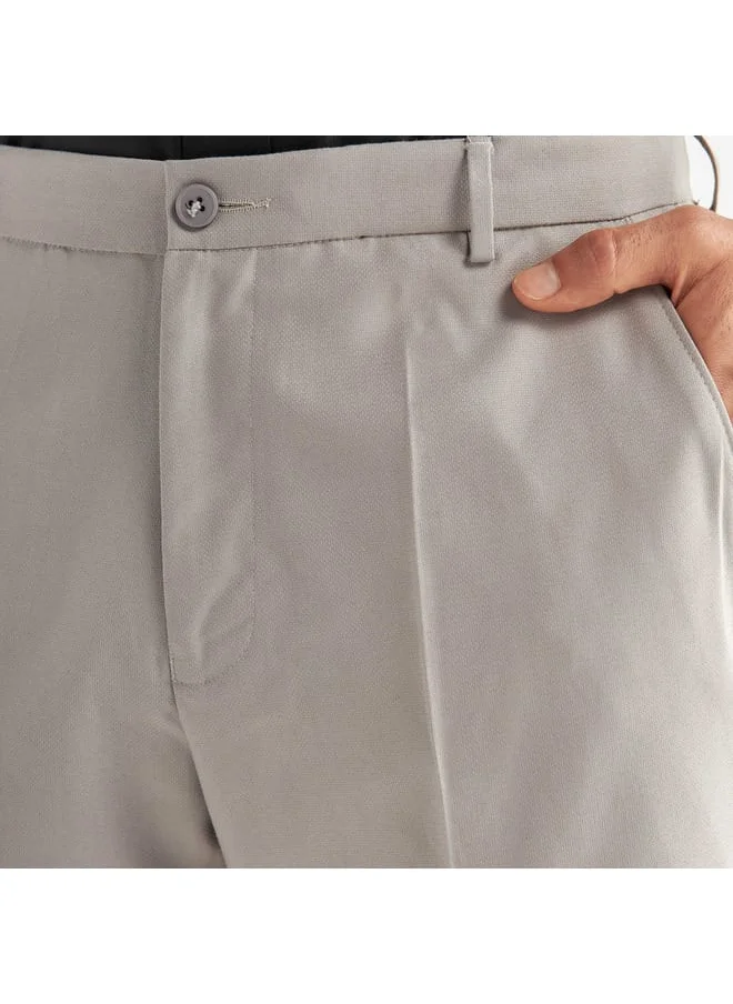 Splash FAV Textured Trousers with Flexi Waistband and Pockets
