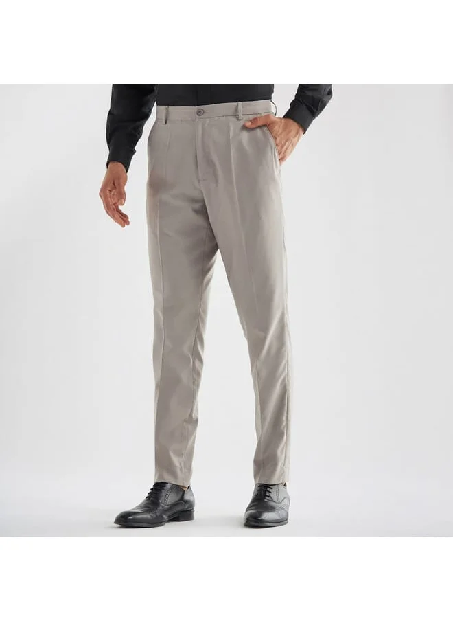 FAV Textured Trousers with Flexi Waistband and Pockets