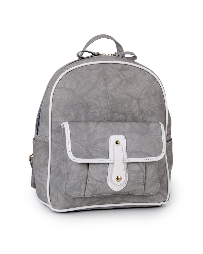 Chic Grey Backpack with Modern Design - Image 1