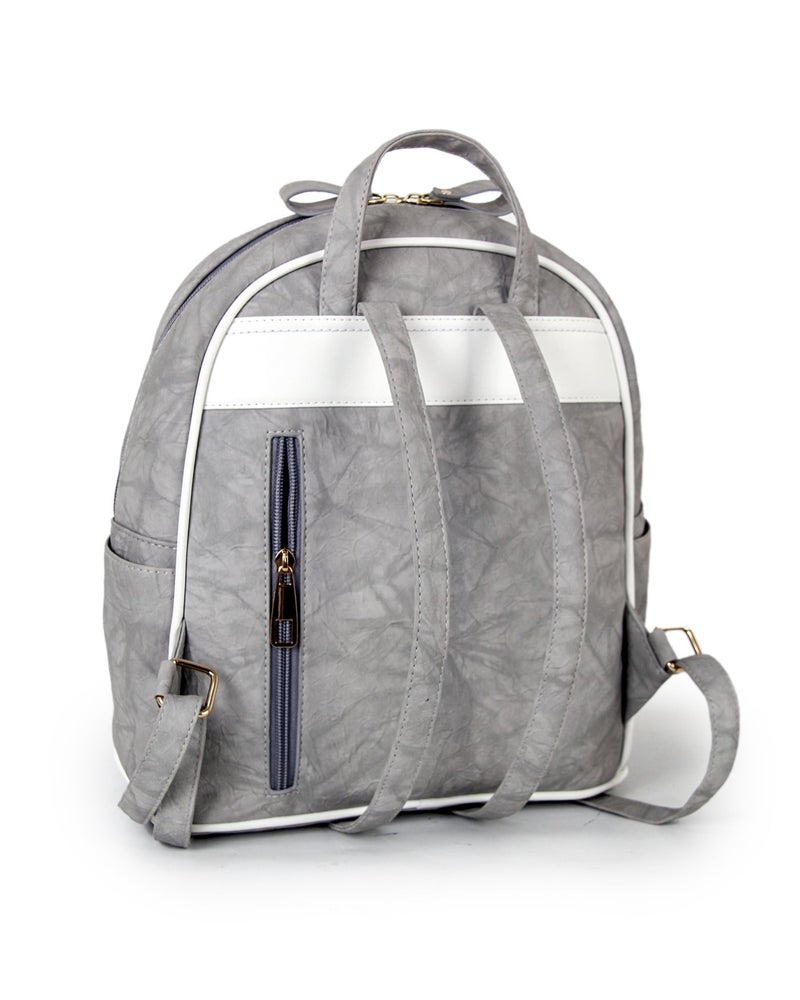 Chic Grey Backpack with Modern Design - Image 2