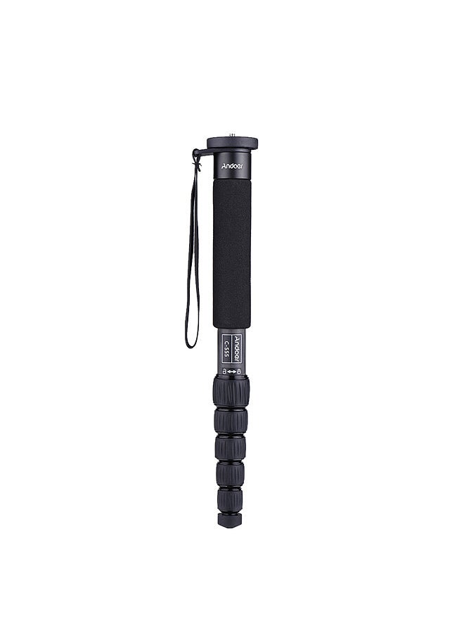 Andoer C-555 155cm/5.1ft Carbon Fiber Camera Monopod Unipod Stick 6-Section with Carry Bag Max. Load 10kg/22Lbs for Camcorder Video Stuido Photography