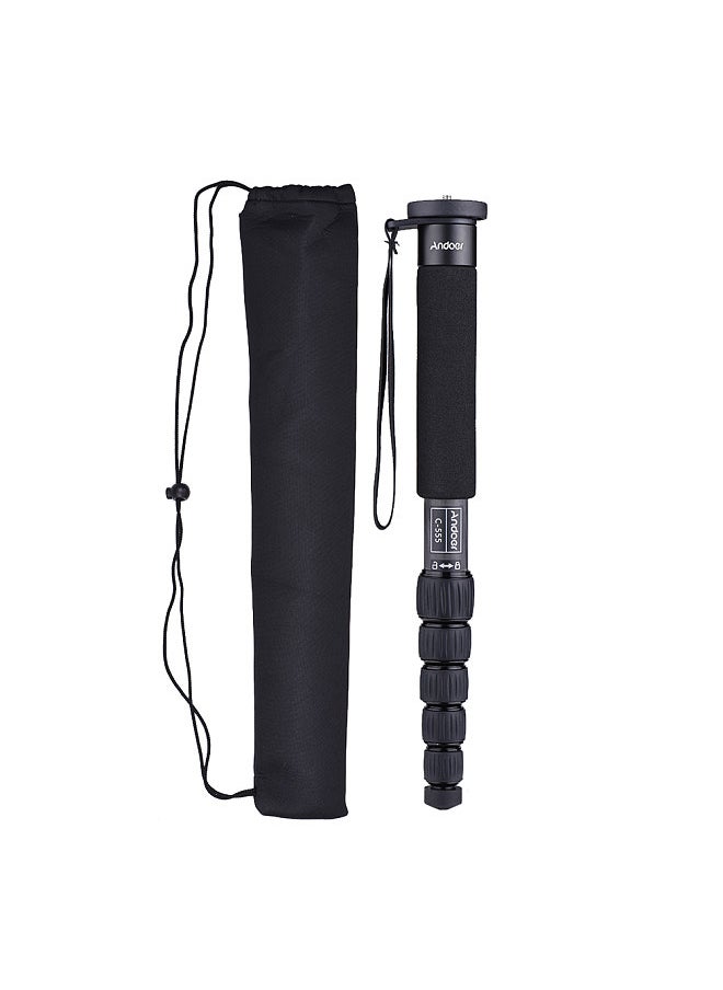 Andoer C-555 155cm/5.1ft Carbon Fiber Camera Monopod Unipod Stick 6-Section with Carry Bag Max. Load 10kg/22Lbs for Camcorder Video Stuido Photography