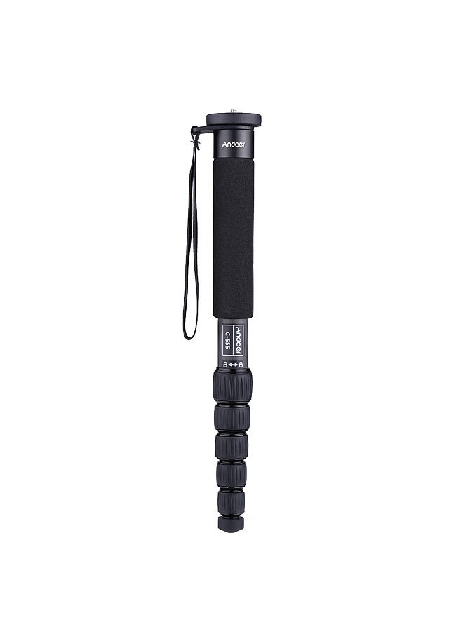 Andoer C-555 155cm/5.1ft Carbon Fiber Camera Monopod Unipod Stick 6-Section with Carry Bag Max. Load 10kg/22Lbs for Camcorder Video Stuido Photography