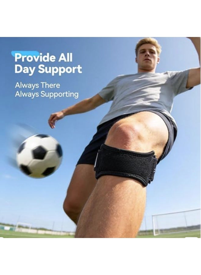 Adjustable Knee Support Straps for Patella Tendon Pain Relief, Comfortable Knee Braces for Running, Weightlifting, and Sports (2 Pack) - Image 4