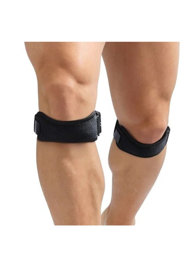 Adjustable Knee Support Straps for Patella Tendon Pain Relief, Comfortable Knee Braces for Running, Weightlifting, and Sports (2 Pack) - Image 1