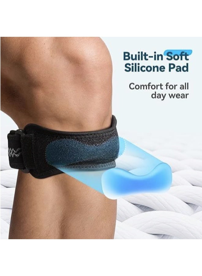 Adjustable Knee Support Straps for Patella Tendon Pain Relief, Comfortable Knee Braces for Running, Weightlifting, and Sports (2 Pack) - Image 2