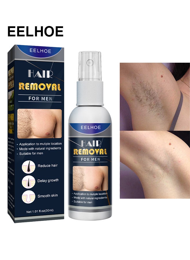 EELHOE Hair Removal Spray For Men, Painless Hair Removal Spray Armpit Gentle Hair Remover Refreshing Quick Hair Removal Spray, Natural Ingredient Hair Removal Spray For Men - Image 1