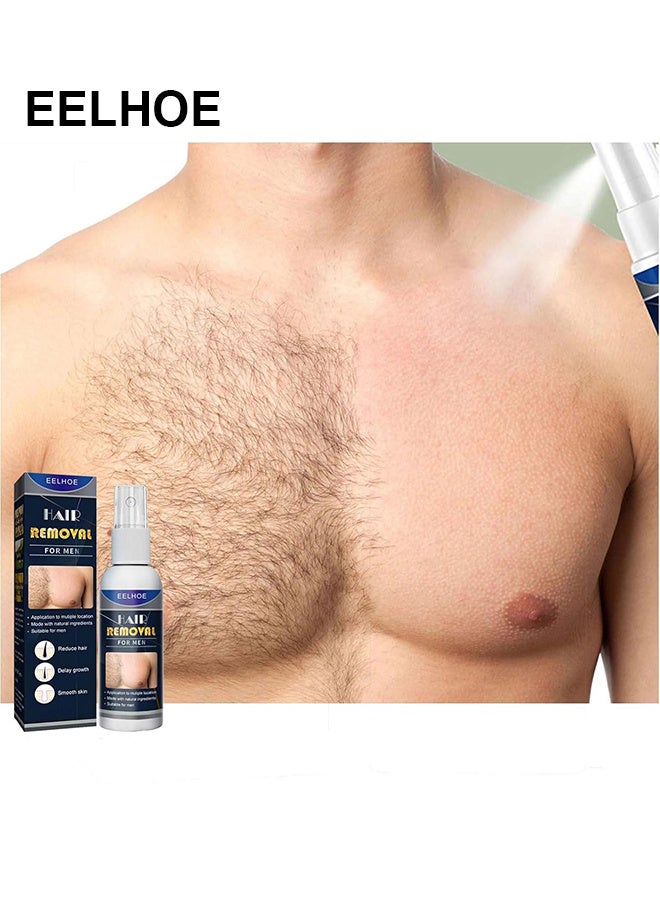 EELHOE Hair Removal Spray For Men, Painless Hair Removal Spray Armpit Gentle Hair Remover Refreshing Quick Hair Removal Spray, Natural Ingredient Hair Removal Spray For Men - Image 2