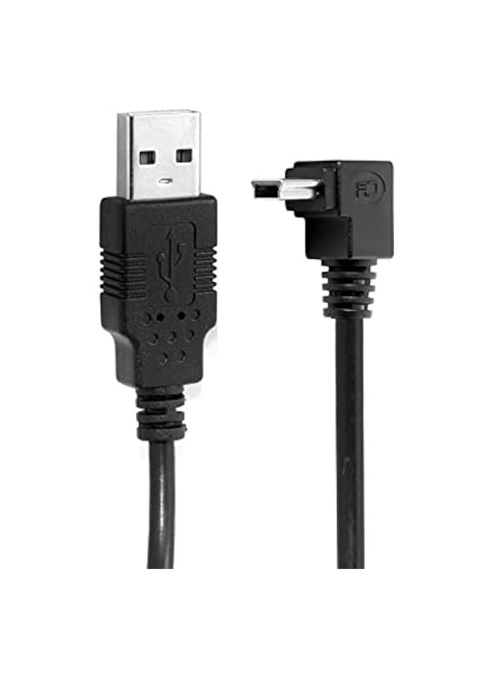 erorex Down Angled 90 degree Mini USB 2.0 B type 5Pin Male to USB male data cable 0.5m - Image 1