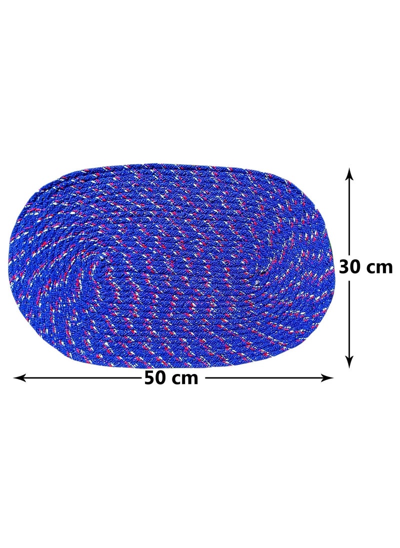 Status Contract Status Multi-Purpose Braided Place Mat for Indoor Kitchen, Hall, and Room - Durable Mat for Home Decor 30x50 cm Multicolor (Pack of 3) (Random Color)  - Image 3