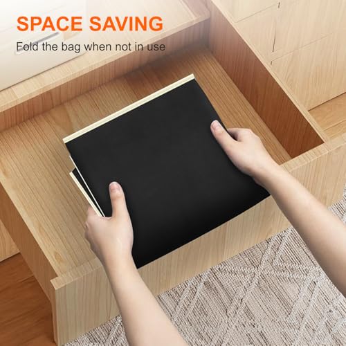 MISSLO King Comforters Storage Bag 120L for Blankets Clothes Sweaters Beddings Organizer with Reinfored Handles Non-Metal Fabric Storage Bin Organizer, Black - Image 5