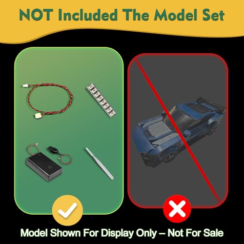 VONADO LED Light Kit Compatible with Lego Ford Mustang Dark Horse Sports Car 76920 No Models Only Light Creative Lighting Set Accessories Compatible with Lego Ford Mustang 76920 Building Set - Image 5