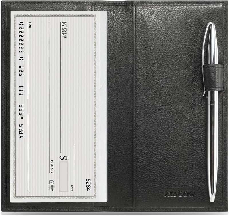 HISCOW Supple Leather Checkbook Cover with Free Divider - Italian Calfskin - Image 2