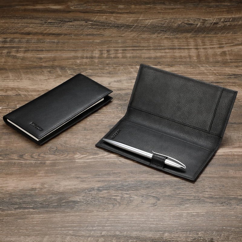 HISCOW Supple Leather Checkbook Cover with Free Divider - Italian Calfskin - Image 3