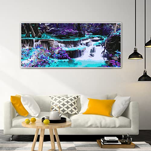 YALKIN Paint by Number for Adults BeginnersDIY Large Size 355 x 157 inch Waterfall Paint by Numbers Arts and Crafts Paintwork with Paintbrushes Canvas Oil Painting for Home DecorGift - Image 5