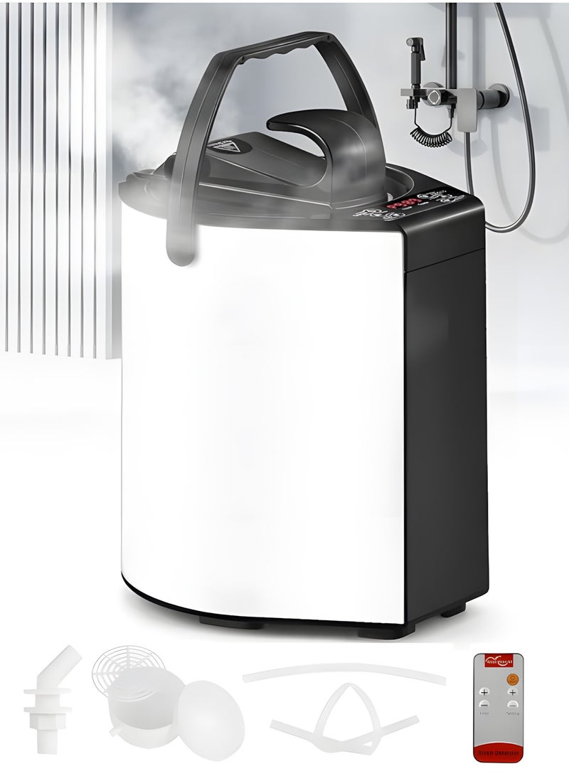 بيج ماكس وعاء بخار ساونا محمول 3 لتر 1000 واط ، مولد بخار من الفولاذ المقاوم للصدأ لآلة بخار تبخير السبا المنزلية للساونا للتخلص من السموم في الجسم مع جهاز التحكم عن بعد - Image 1