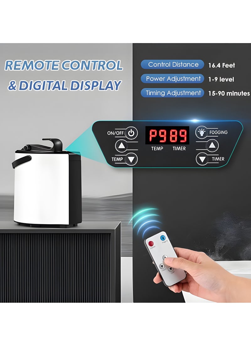 بيج ماكس وعاء بخار ساونا محمول 3 لتر 1000 واط ، مولد بخار من الفولاذ المقاوم للصدأ لآلة بخار تبخير السبا المنزلية للساونا للتخلص من السموم في الجسم مع جهاز التحكم عن بعد - Image 5