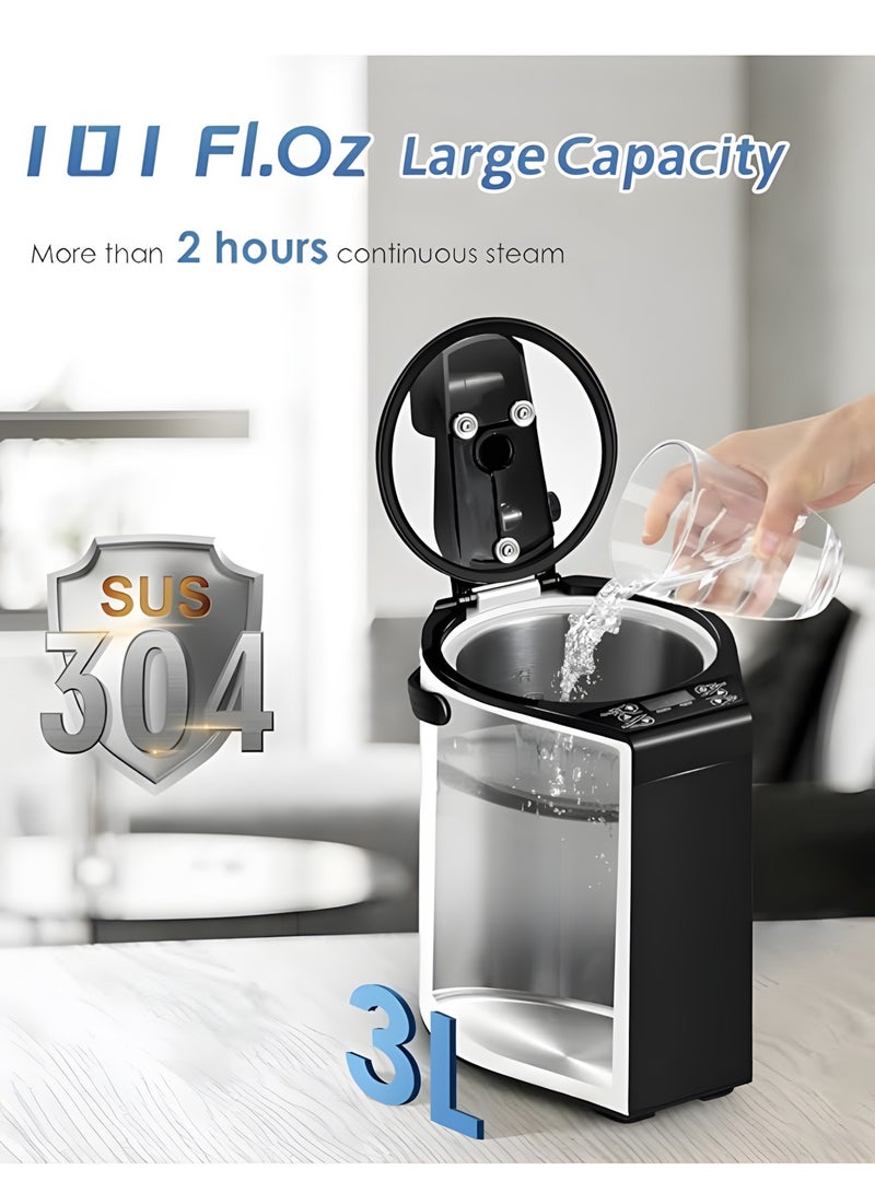 بيج ماكس وعاء بخار ساونا محمول 3 لتر 1000 واط ، مولد بخار من الفولاذ المقاوم للصدأ لآلة بخار تبخير السبا المنزلية للساونا للتخلص من السموم في الجسم مع جهاز التحكم عن بعد - Image 3