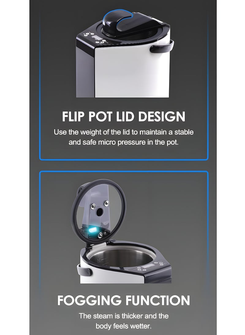بيج ماكس وعاء بخار ساونا محمول 3 لتر 1000 واط ، مولد بخار من الفولاذ المقاوم للصدأ لآلة بخار تبخير السبا المنزلية للساونا للتخلص من السموم في الجسم مع جهاز التحكم عن بعد - Image 2
