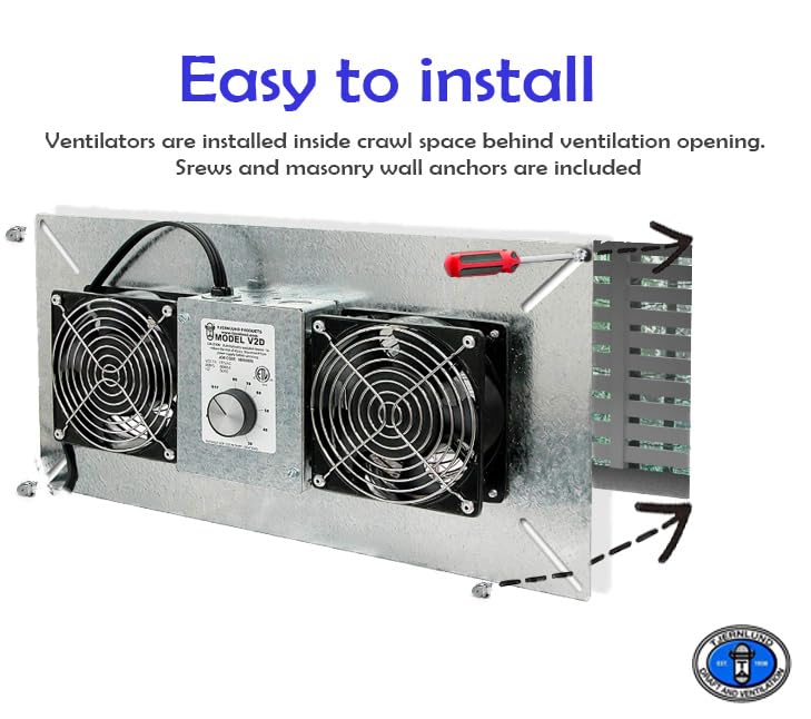 Tjernlund V2D Underaire Crawlspace Ventilator Fan Moisture Reducing 220 CFM - Image 2