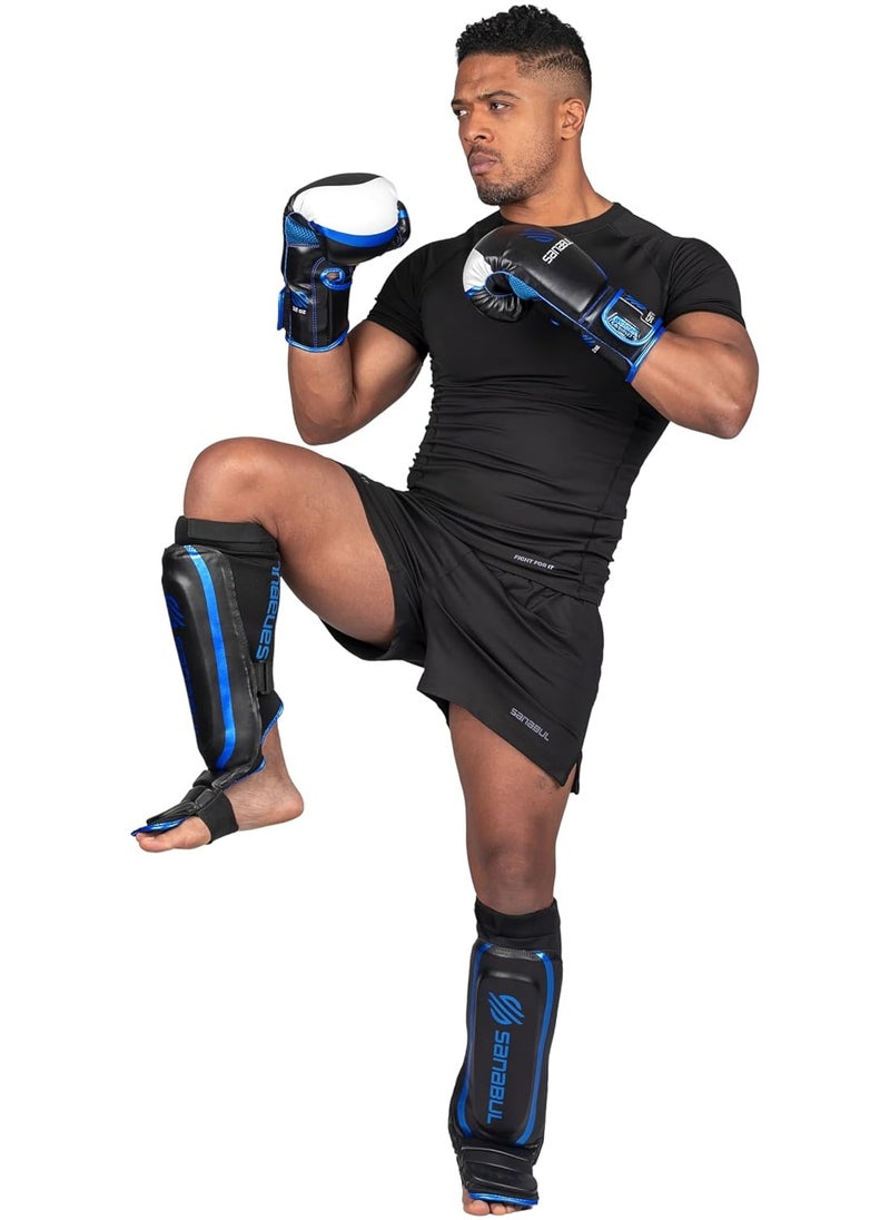 Essential Sleeve Kickboxing Shin Guards | MMA Shin Guards | Muay Thai Shin Guards | Hybrid Neoprene Design, X-small