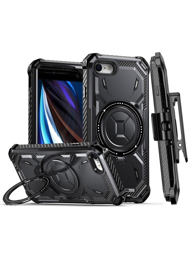 S-TOP Case For iPhone SE 2022 / SE 2020 / 8 / 7 Armor Series Holder Phone Case with Back Clip - Image 1