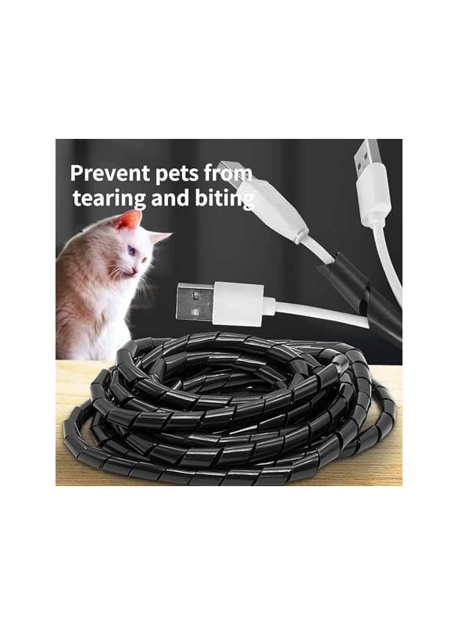 promass 2Pack Spiral Cable Wrap Spiral Wire Wrap Cord Covers Bundle Sleeve Hose Tangle Stop Cord Cover and Detangler Cable Wire Holder Organizer for PC TV Computer Electrical Wire Organizer 10M - Image 2