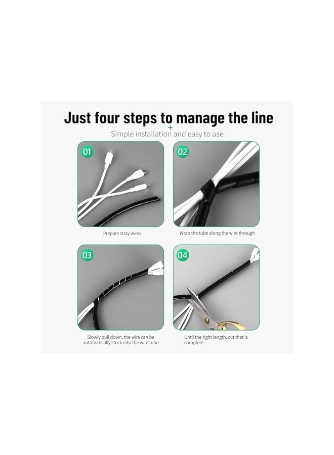 promass 2Pack Spiral Cable Wrap Spiral Wire Wrap Cord Covers Bundle Sleeve Hose Tangle Stop Cord Cover and Detangler Cable Wire Holder Organizer for PC TV Computer Electrical Wire Organizer 10M - Image 4
