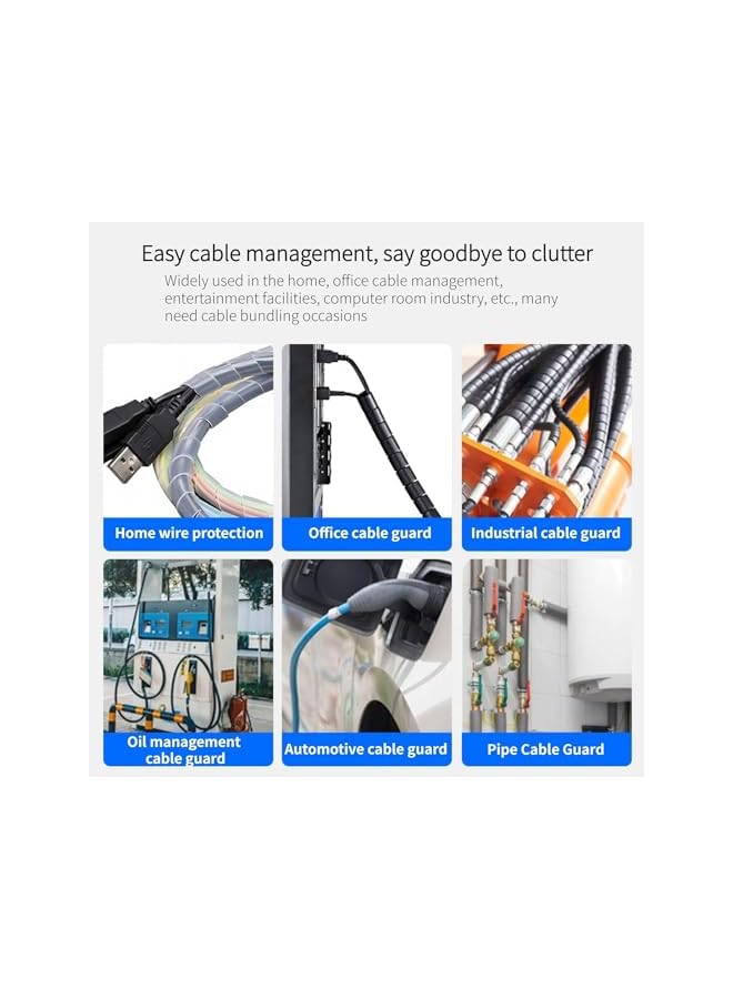 promass 2Pack Spiral Cable Wrap Spiral Wire Wrap Cord Covers Bundle Sleeve Hose Tangle Stop Cord Cover and Detangler Cable Wire Holder Organizer for PC TV Computer Electrical Wire Organizer 10M - Image 3