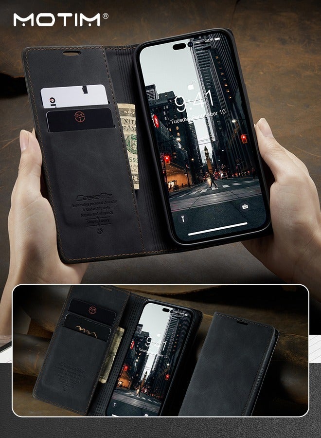 Motim iPhone 14 Plus Wallet Case with Card Holder & Kickstand, Premium Leather Phone Case, Full Shockproof Protection Magnetic Flip Back Cover with Wallet Card Holder for Apple 14 Plus - Image 5