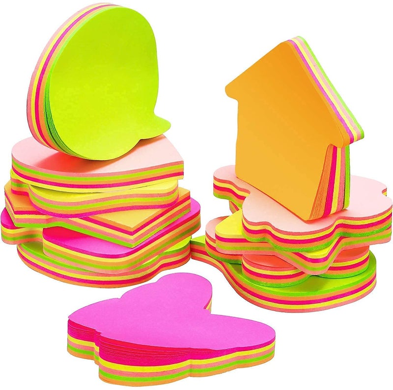 AMINIT 600 Sticky Notes, Shaped Multi Colour Self-Adhesive Removable Sticky Note, 100 Sheets Per Pad, 6 Different Pad Sticky Notes Colorful in Shapes Combo of 6(600 Sheet) - Image 4