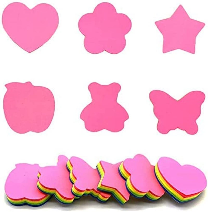 AMINIT 600 Sticky Notes, Shaped Multi Colour Self-Adhesive Removable Sticky Note, 100 Sheets Per Pad, 6 Different Pad Sticky Notes Colorful in Shapes Combo of 6(600 Sheet) - Image 3