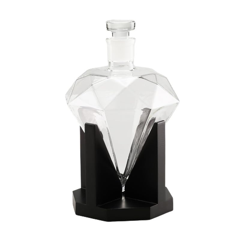 FALKOR Luxury Glassware - Cullinan Diamond Decanter Diamond Decanter- Drinking Party Accessory - for Whiskey, Liquor, Scotch, Bourbon, Vodka or Wine - 1000ml - Image 5