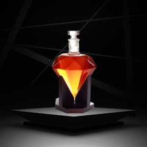 FALKOR Luxury Glassware - Cullinan Diamond Decanter Diamond Decanter- Drinking Party Accessory - for Whiskey, Liquor, Scotch, Bourbon, Vodka or Wine - 1000ml - Image 1