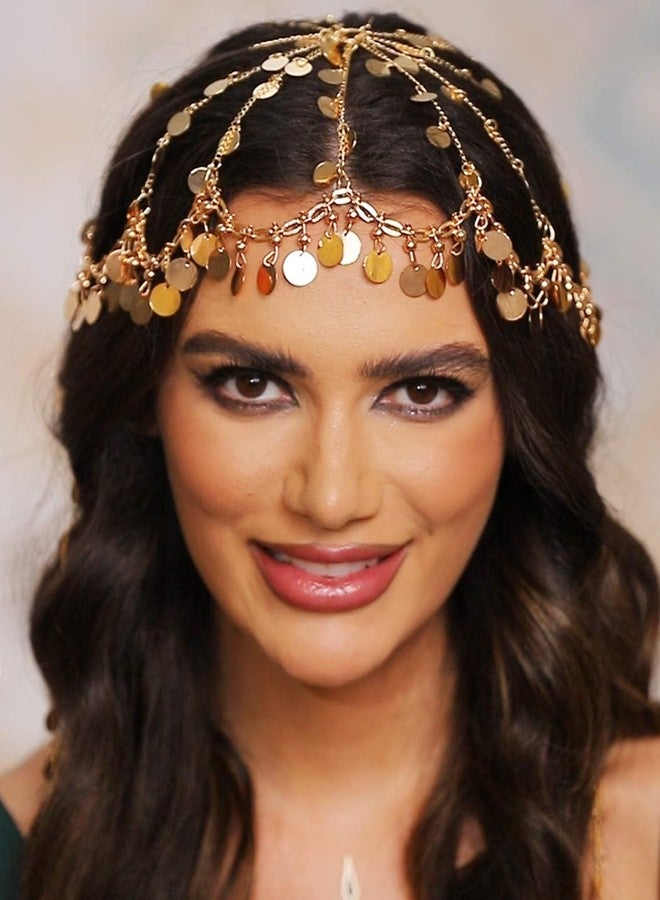 أوكملا سلسلة رأس ذهبية مرصعة بالترتر من أوكملا، مستوحاة من عشرينيات القرن الماضي، قبعة رأس، زي مهرجان العشرينيات الصاخبة، عصابة رأس، سلاسل شعر للنساء - Image 2