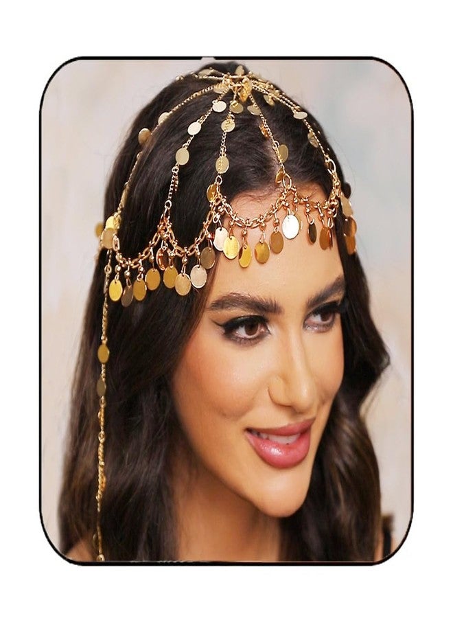 أوكملا سلسلة رأس ذهبية مرصعة بالترتر من أوكملا، مستوحاة من عشرينيات القرن الماضي، قبعة رأس، زي مهرجان العشرينيات الصاخبة، عصابة رأس، سلاسل شعر للنساء - Image 1