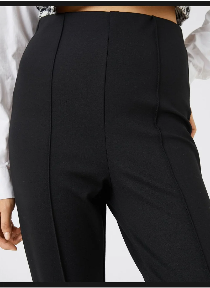 KOTON Ribbed Fuzo Leggings High Rise