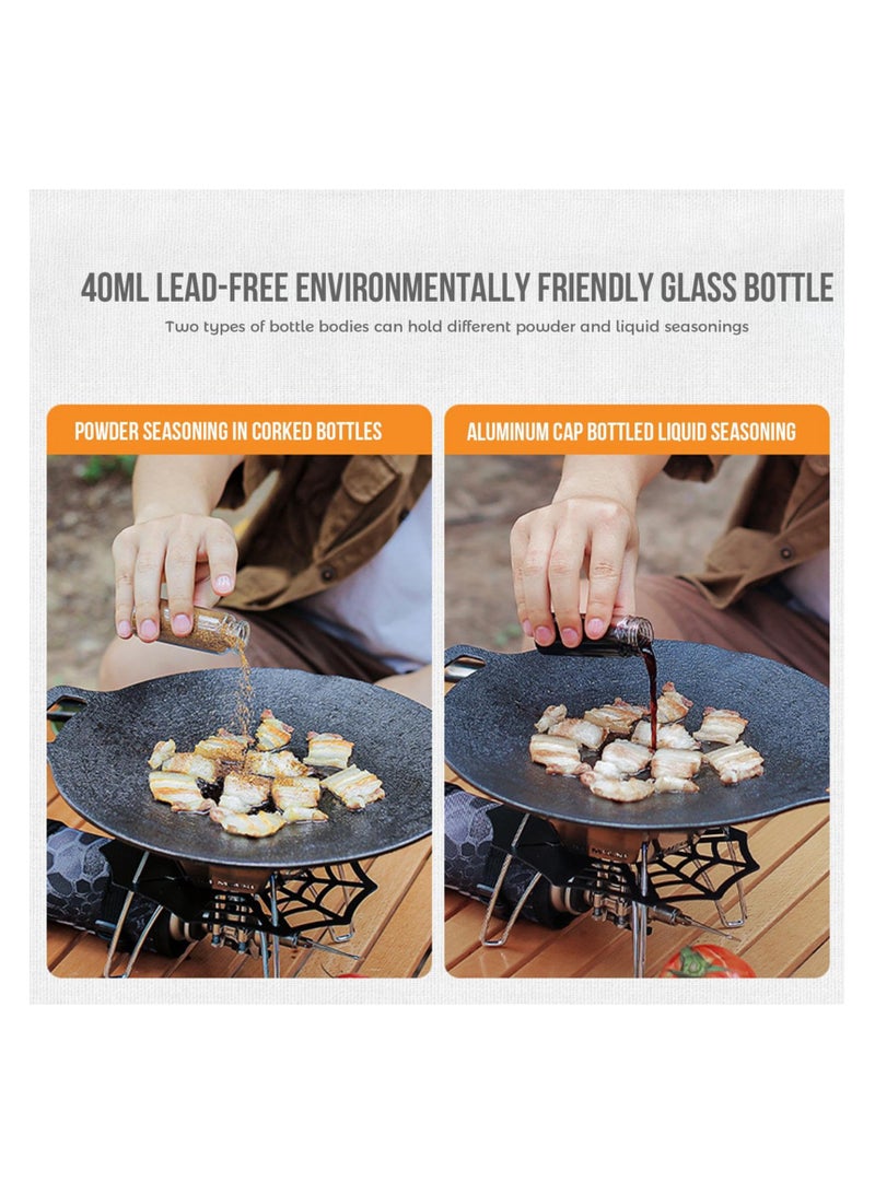 SYOSI Portable Spice Bag, 12 Pieces Camp Kitchen Organizer, Portable Seasoning Bottle Storage Bag, Canvas Travel Seasoning Container, Camping Seasoning Kit with Storage Bag for Travel - Image 5