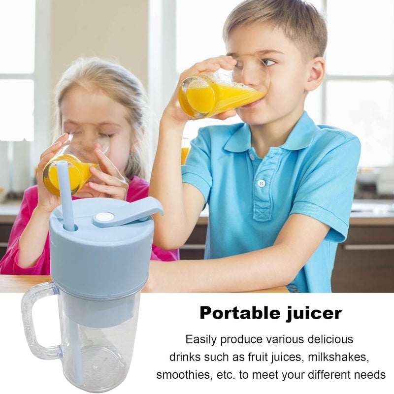 FONTRA Portable Crusher Juicer USB Rechargeable Compact Design Fresh Juice Blender with Handle Straw Smoothie Sipper 6 Stainless Steel Blades Perfect for OntheGo 340ml - Image 2